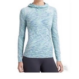 Athleta women’s Radiance Space Dye Hoodie - Luminous Green Heather - Medium